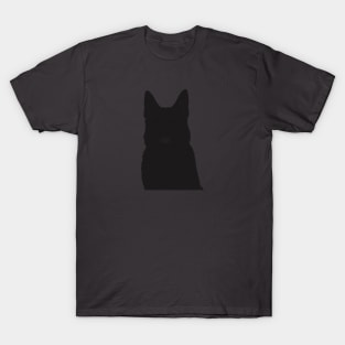 Silhouette of Black German Shepherd T-Shirt